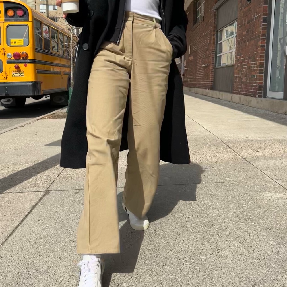 Aritzia Wilfred Dion Pants (khaki wide leg) size 8